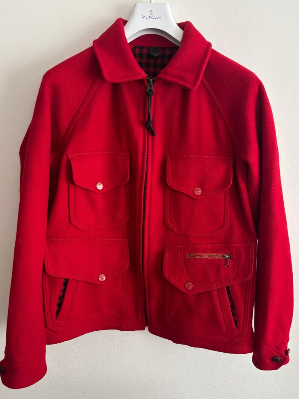 Polo Ralph Lauren Ski Togs Red Wool Mackinaw Cruiser Hunting Field Jacket Medium